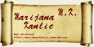 Marijana Kanlić vizit kartica
